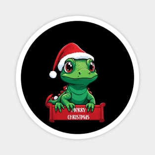 Cute xmas lizard merry christmas Magnet